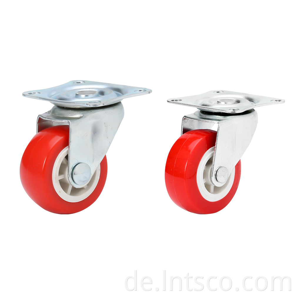 Light Duty Red PVC Swivel Casters